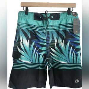 Ocean Current OC Boardshorts Boys XL (Approx. 18/20) Waist 31/32 Green Leaf